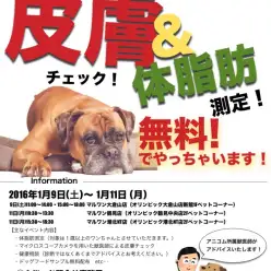 「あなたのワンちゃんは大丈夫？」無料スキンチェック＆体脂肪測定会開催！