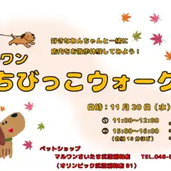 【 さいたま武蔵浦和店イベント 】11月20日(水)マルワンちびっこウォーク！！