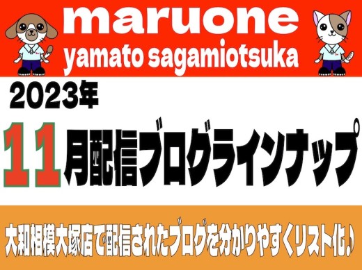 【 ブログリスト 】マルワン大和相模大塚店の2023年11月配信ブログラインナップ