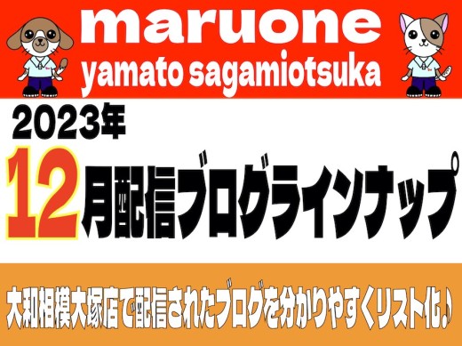 【 ブログリスト 】マルワン大和相模大塚店の2023年12月配信ブログラインナップ