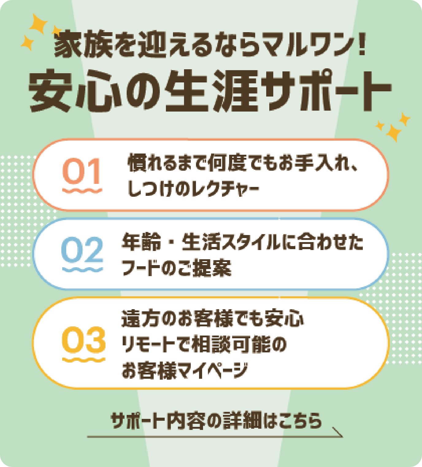 わからないことをアドバイス！安心の生涯サポート