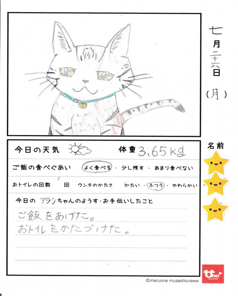 作成例 | 自由研究に！子犬・子猫の「かんさつ絵日記」を作ろう！ - さいたま 武蔵浦和店